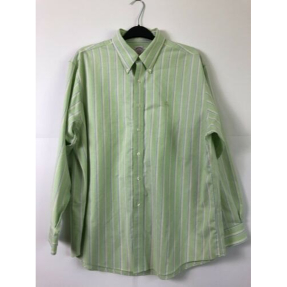 Brooks Brothers Shirt Mens XL Button Up Green BluePlaid Long Sleeve Non-Iron - Picture 1 of 5